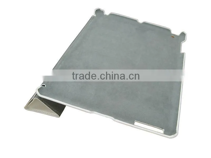 For ipad2 case smart,companion smart cover crystal white pc hard case