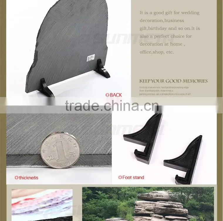 High Quality Photo Frame Sublimation Slate Photo Stone Photo Rock
