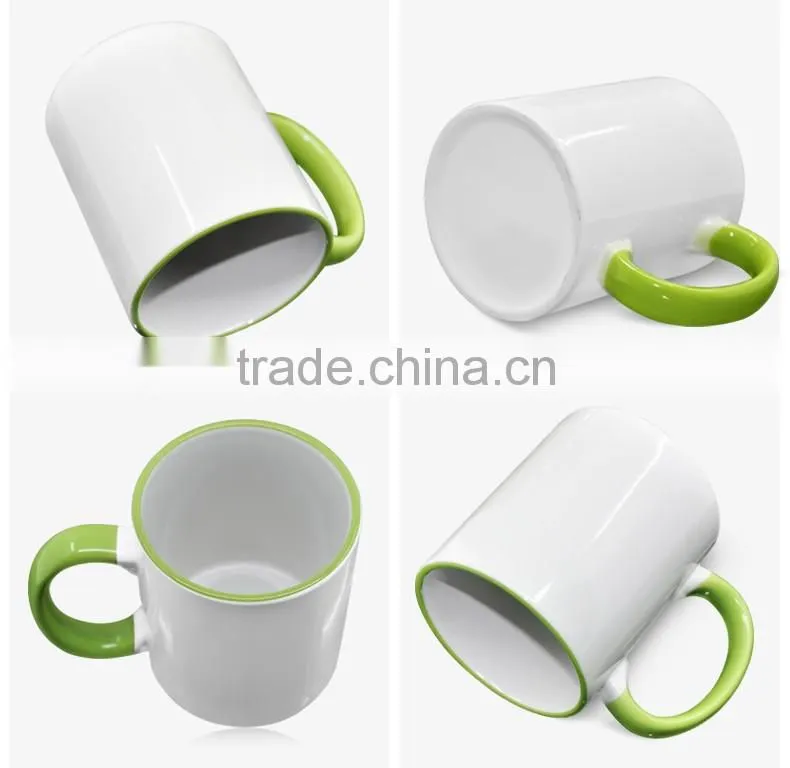 Sunmeta11oz Sublimation Blank Ceramic Color Rim Handle Mug (SKB02)