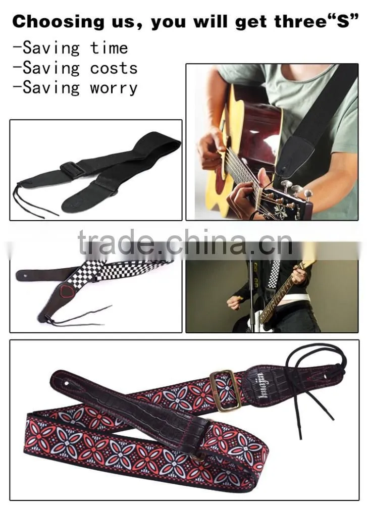 Customized thick heat transfer printed guitar strap