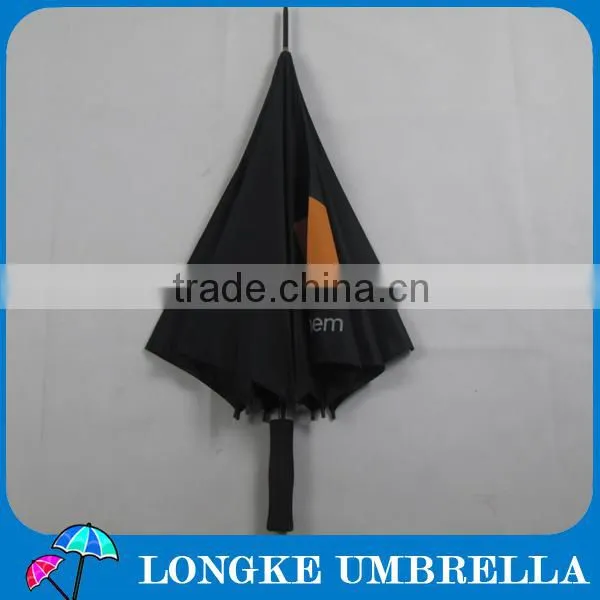 24"black color auto l open Straight golf Umbrella with foam handle