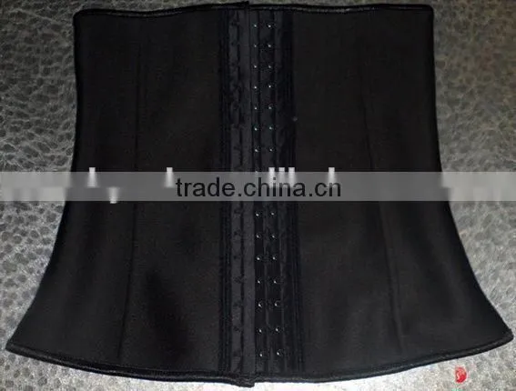 The most popular design solid color mature women steel bone 100% latex rubber corset