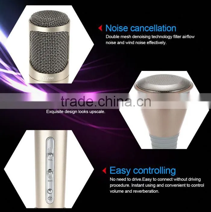 Bluetooth speaker Portable Wireless Karaoke Microphone Handheld Condenser Microphone with Speaker