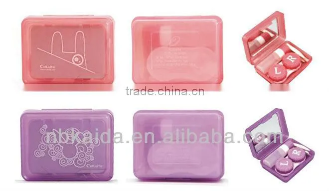 jade green colored contacts case green bird