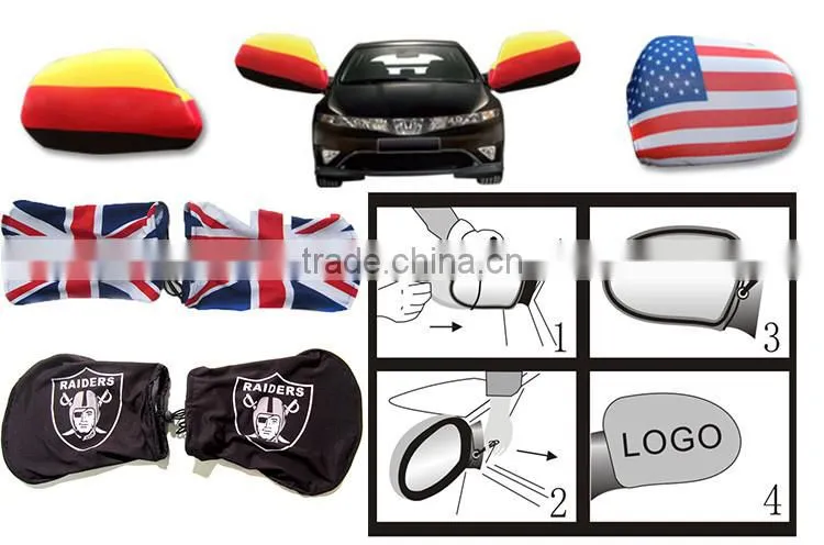 custom polyester fabric auto decoration side rear car view mirror cover