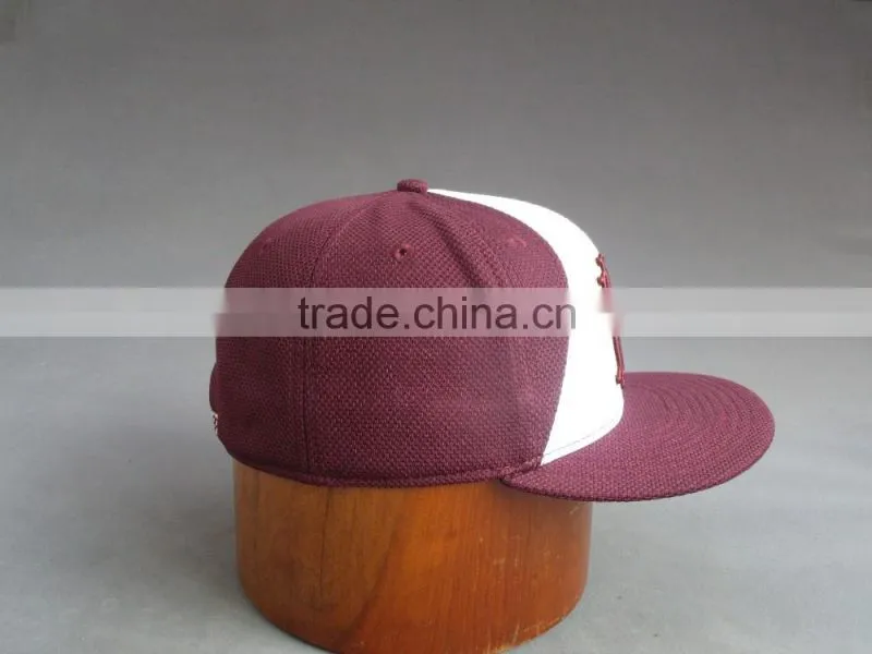 Customer flat brim 6- panel fitted cap with 3D Embroidered Patch