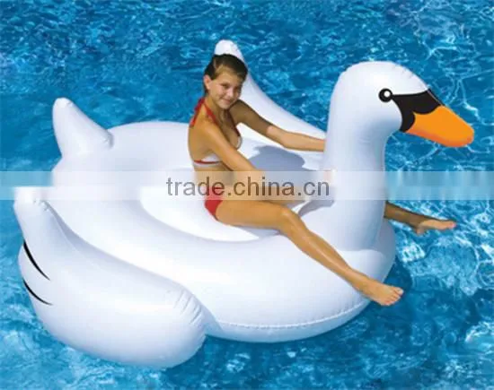 White New Summer Lake Swimming Water Lounge Pool Kid Giant Rideable Swan Inflatable Float Toy Good Quality