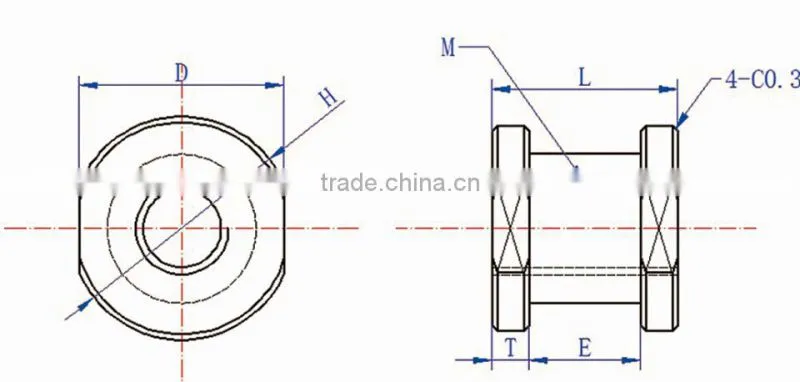 CNC Machined brass Nuts, CNC turning parts