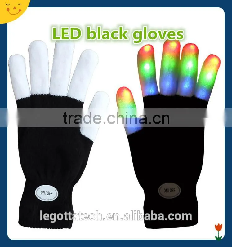 Best selling newest hight quality winter electical fashing lighting colorful laser gloves