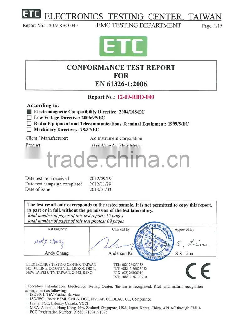 Wind Speed Wind Range Temperature Humidity DP Measurement Digital Anemometer Price Meter