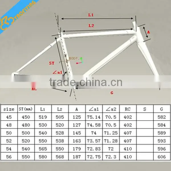 2015 chinese popular style carbon fiber road bike/bicycle frame for sale include frmae fork seatpost headsets clamp color white