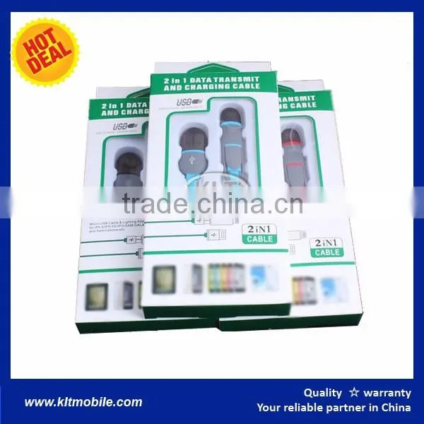 Micro USB and iph Cables 2 in 1 cable