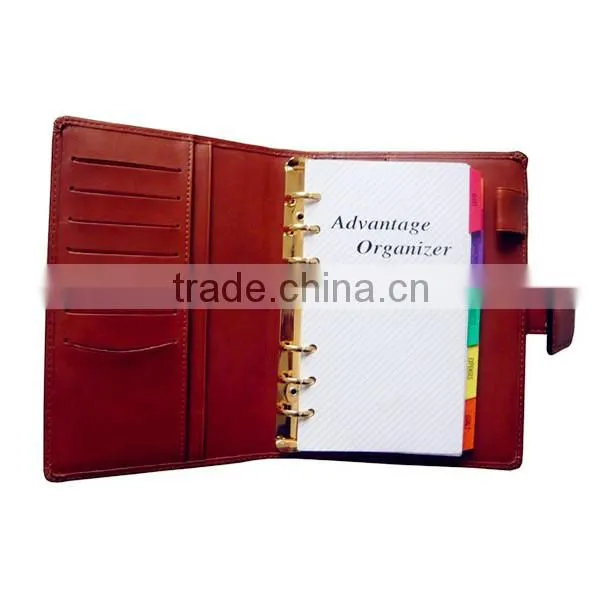 Custom 6 ring magnetic leather organizer
