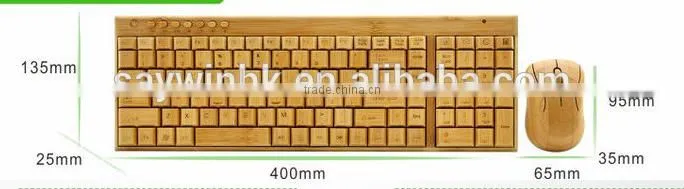 2016 new Bluetooth wireless bamboo keyboard and mouse / smart tv with wireless mouse and keyboard/ wireless