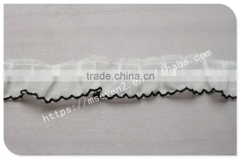 Good price 3cm width folding cotton french tulle lace for dress
