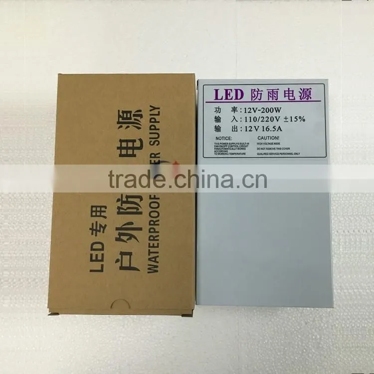 200W 12V Constant Voltage Rainproof LED Switch Mode Power Supply With CE RoHS