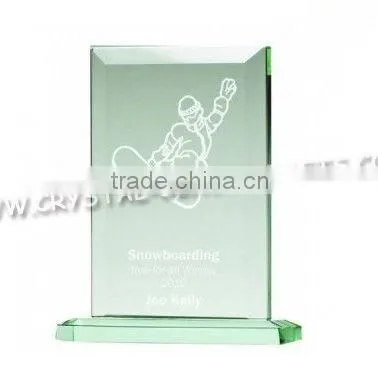 2015 design cheap jade glass awrd trophy wholesale sport glass awards