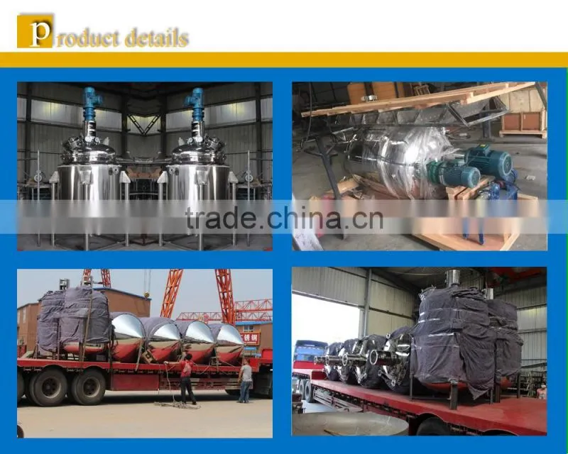 Professional Manufacturer PLC control 6000L electric heating stainless steel chemical reactor