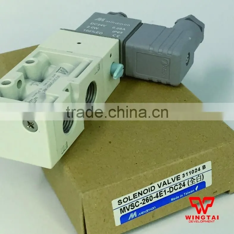 Mindman White Solenoid Valve MVSC-260-4E1, 4-way, Single Solenoid, specify voltage