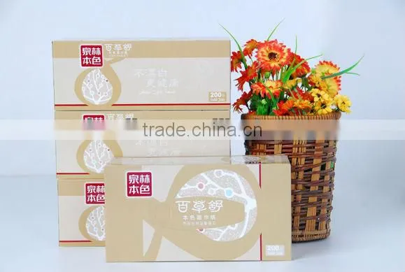 100% Unbleached free dust and scrap healthy facial tissue paper
