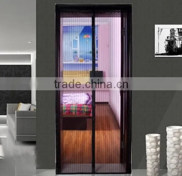 white or black color magnetic mesh hands free door screen