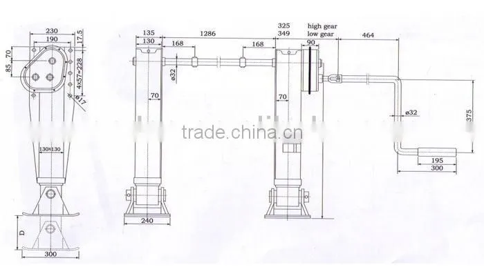 Heavy Duty Semi Trailer 28T Fuwa Landing Gear