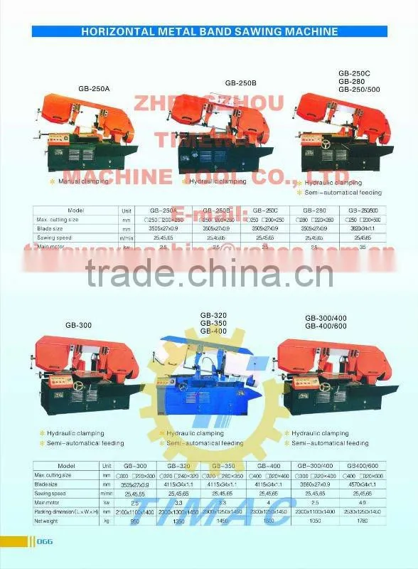 Horizontal Metal Band Sawing Machine