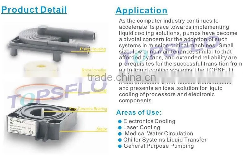 Quiet dc micro 12v circulation pump for CPU overclocking potential