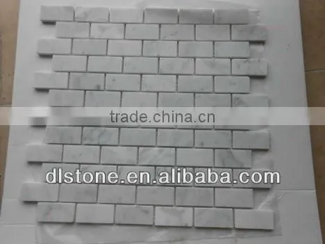 Bianco Carrara White Marble Mosaic Tile 12x12 Middle Brick