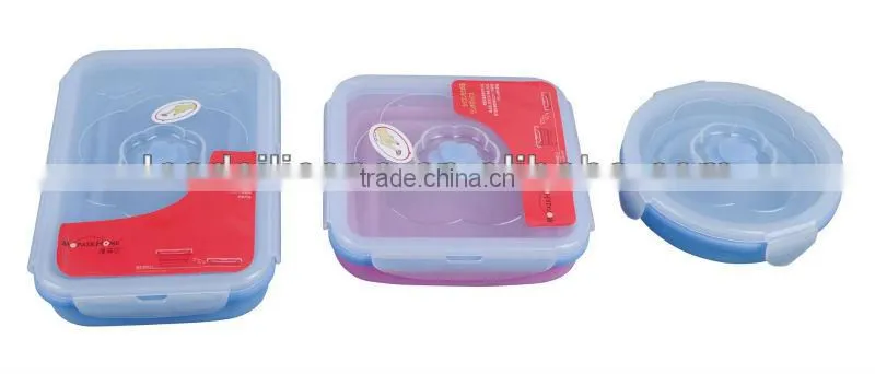 collapsible silicone travel bowl with lid