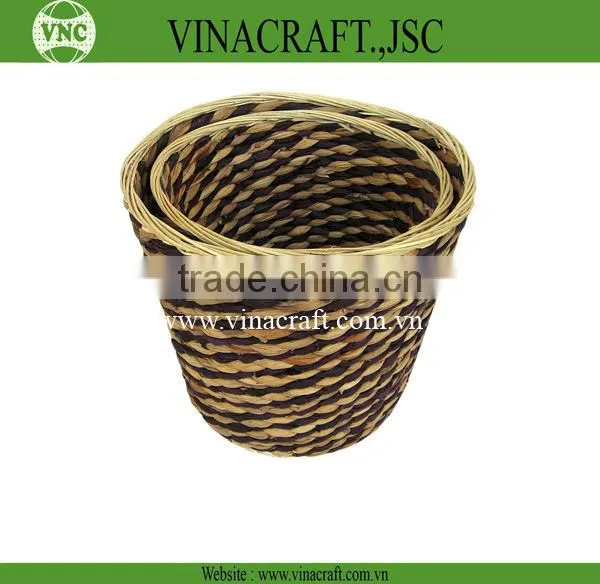 Hot sales Eco-friendly wicker waste bin in corlor for kitchen