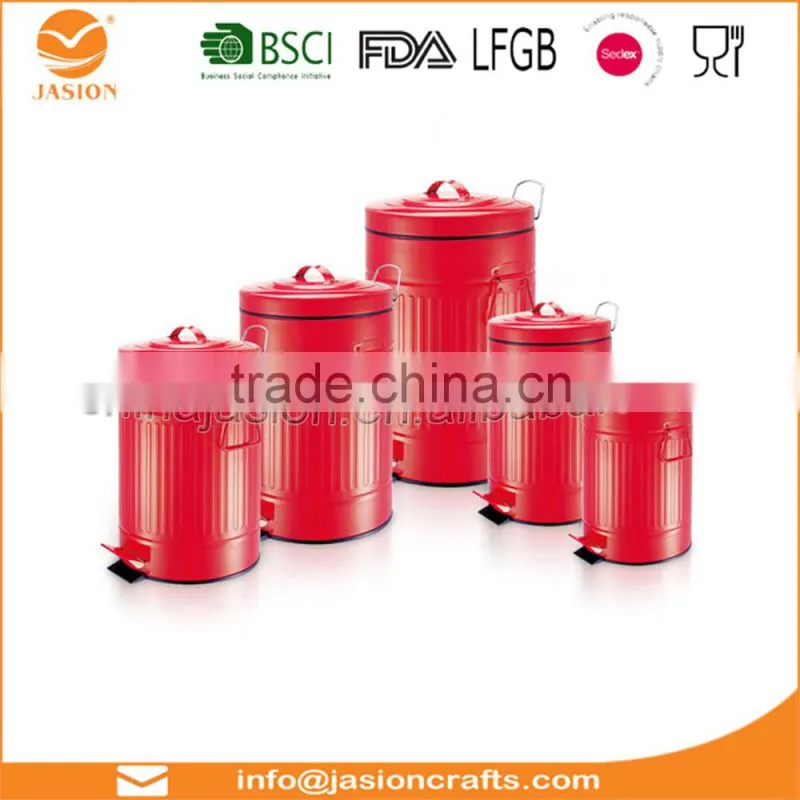 20 Litre Red Glossy Metallic Pedal Bin With Inner Bucket Recycle Garbage Can Trash Waste Eco Kitchen Dustbin