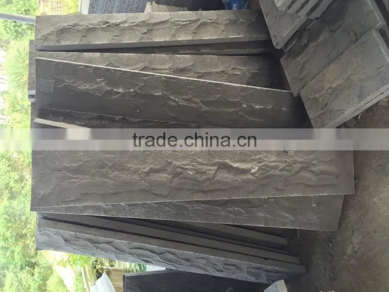 Mushroom Finished Tile Dark Grey Basalt Tiles Antique Black Basalt Wall Tiles