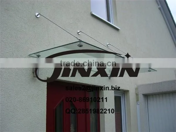 JINXIN entrance awning cable connector Stainless steel modern glass canopy