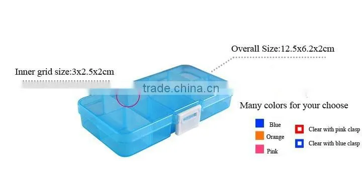 10 Adjustable Clearly Crafts Storage Stock Case Box Clear Jewelry Plastic box with compartments