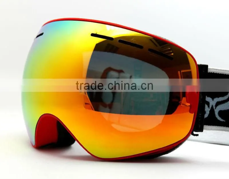 TPU frame and smoke REVO red lens snowboard goggles