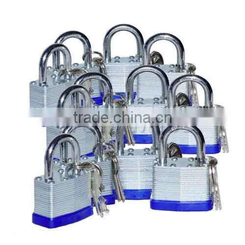 30mm LAMINATED STEEL CASE PADLOCK ~ 12pc set KEYED ALIKE