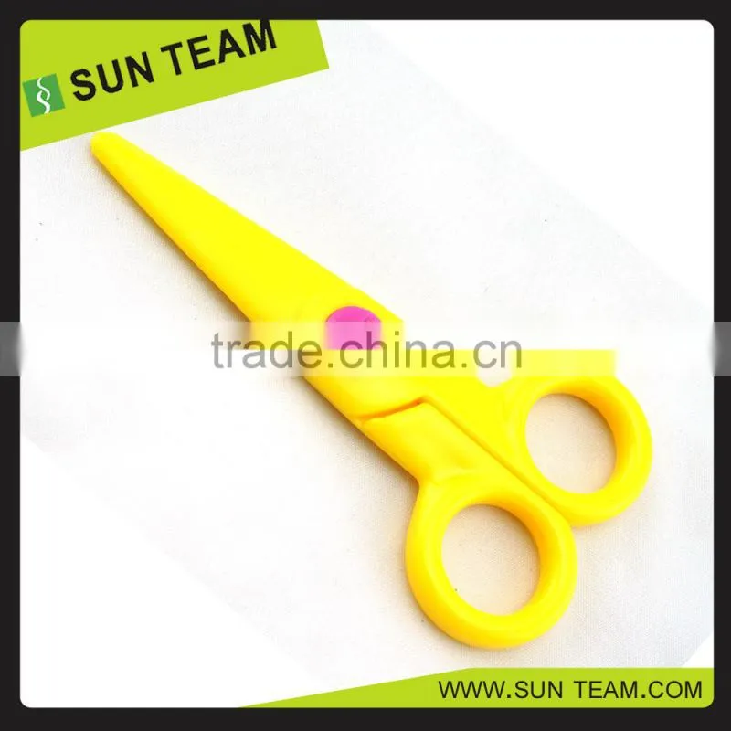 CS013 5 '' Safety transparent kid plastic toy scissors handicraft paper scissors