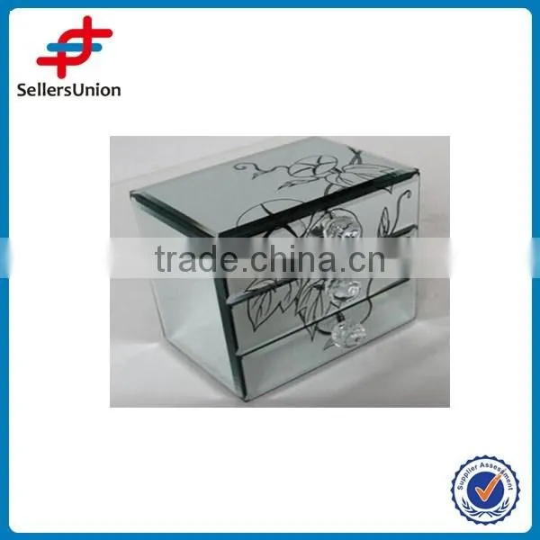 glass and velvet jewelry box