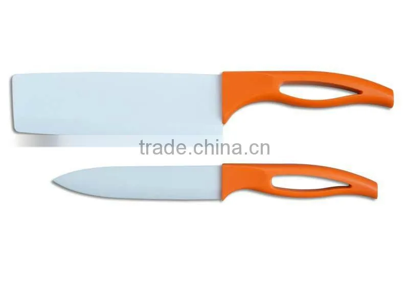2 Pieces ABS Handle Ceramic Cleaver And Utility Knife
