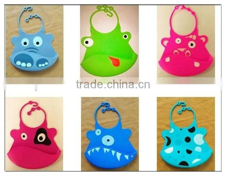 Fashion silicone baby bibs toddlers pullove waterproof
