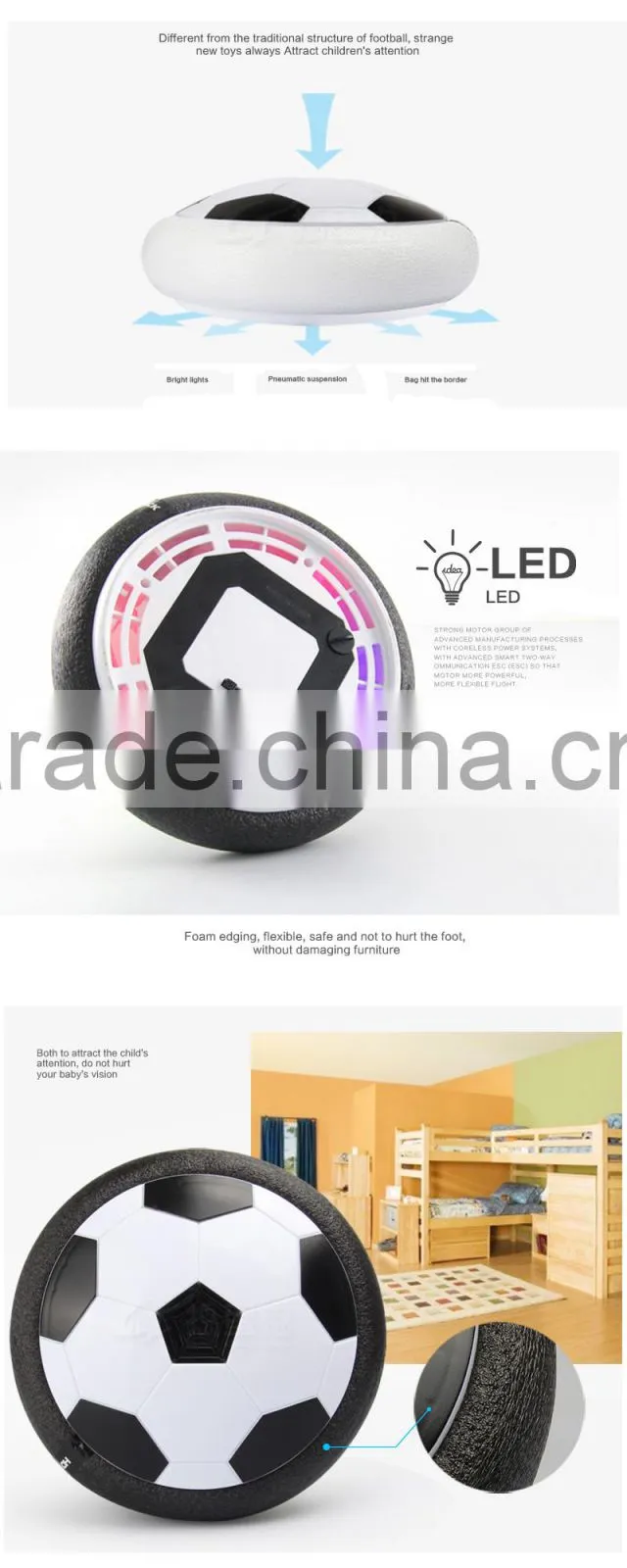 new arrival indoor air cushion floating football for kids