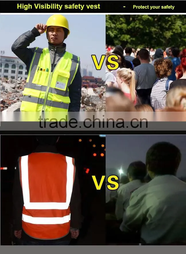 2017 ZX Men's reflective tape workwear working vest
