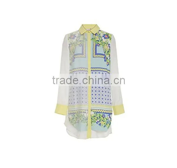women wonderful digital printed design 100% polyester shirts and blouses