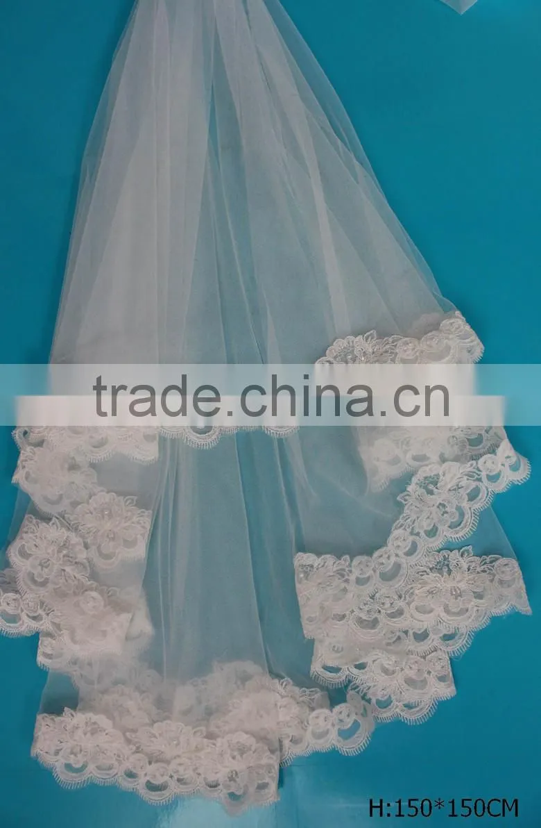 wedding decoration material face veil, cathedral wedding veil