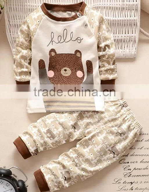 Latest Embroidery Designs Suits 100% Cotton Children Baby Christmas Striped Pajamas