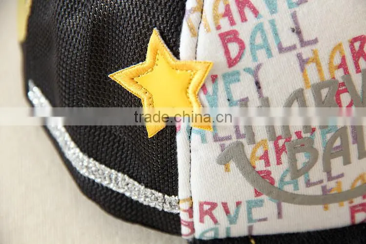 Popular Flat Top girls lovely Leisure Cotton Military Cap Smile hat