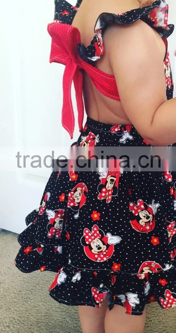 wholesale girl boutique clothes summer sleeveless 2 years old baby girl ruffle dress