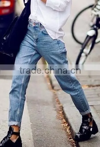 Runwaylover EY0624P Europe And American Style 2017 ladies High Waist Vintage Denim Jeans