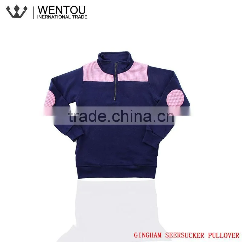 Wholesale Monogram Ladies Seersucker Long Sleeve Pullover